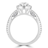 1 4/5 CTW Round Diamond Two-row Split-Shank Cushion Halo Engagement Ring in 18K White Gold (MD240095)