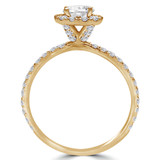 1 1/10 CTW Round Diamond High Set Halo Engagement Ring in 14K Yellow Gold (MD240120)