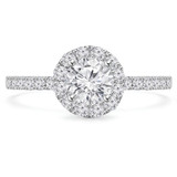 1 1/7 CTW Round Diamond High Set Halo Engagement Ring in 14K White Gold (MD240121)