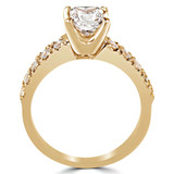 1 1/5 CTW Princess Diamond Solitaire with Accents Engagement Ring in 14K Yellow Gold (MD240127)