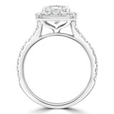 3 CTW Radiant Diamond Radiant Halo Engagement Ring in 14K White Gold with Accents (MD240132)