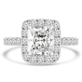 3 CTW Radiant Diamond Radiant Halo Engagement Ring in 14K White Gold with Accents (MD240132)