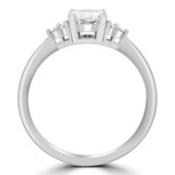 1 1/10 CTW Oval Diamond Solitaire with Accents Engagement Ring in 14K White Gold (MD240136)