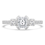 1 1/6 CTW Princess Diamond Double-prong Three-Stone Engagement Ring in 14K White Gold (MD240139)