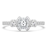 1 1/6 CTW Princess Diamond Double-prong Three-Stone Engagement Ring in 14K White Gold (MD240139)