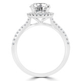 3/4 CTW Round Diamond Tapered Cathedral Halo Engagement Ring in 14K White Gold (MD240148)