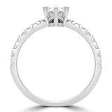 3/4 CTW Marquise Diamond Tiara Solitaire with Accents Engagement Ring in 14K White Gold (MD240155)