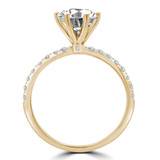 4/5 CTW Round Diamond 6-Prong Solitaire with Accents Engagement Ring in 14K Yellow Gold (MD240158)