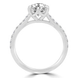 1 1/2 CTW Round Lab Created Diamond  Tapered Solitaire with Accents Engagement Ring in 14K White Gold (MD240167)
