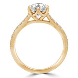 1 1/2 CTW Round Lab Created Diamond  Tapered Solitaire with Accents Engagement Ring in 14K Yellow Gold (MD240168)