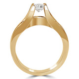 1 1/2 CTW Round Lab Created Diamond  Open Bridge Solitaire with Accents Engagement Ring in 14K Yellow Gold with Channel set Accents (MD240187)