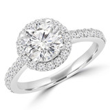 1 3/4 CTW Round Lab Created Diamond  Open Bridge Cathedral Halo Engagement Ring in 14K White Gold (MD240196)