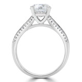 2 3/8 CTW Round Lab Created Diamond  Three-row Tapered Solitaire with Accents Engagement Ring in 18K White Gold (MD240199)