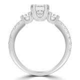 1 1/6 CTW Princess Diamond Three-Stone Engagement Ring in 14K White Gold with Accents (MD240208)