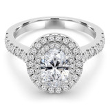1 2/5 CTW Oval Diamond Cathedral Double Oval Halo Engagement Ring in 14K White Gold (MD240214)