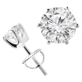 1/4 CTW Round Diamond 6-Prong Stud Earrings in 14K White Gold (MD240228)