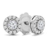 1/3 CTW Round Diamond Bezel Set Stud Earrings in 14K White Gold (MD240242)