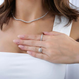 2/5 CTW Round Diamond Floral Halo Engagement Ring in 14K White Gold (MD240250)