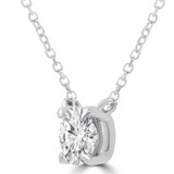 1/2 CT Round Lab Created Diamond  4-Prong Necklace in 14K White Gold (MD240271)