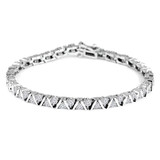3 2/5 CTW Round Lab Created Diamond  Tennis Bracelet in 14K White Gold (MD240281)