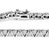 3 2/5 CTW Round Lab Created Diamond  Tennis Bracelet in 14K White Gold (MD240281)