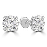 1 1/10 CTW Round Diamond 4-Prong Stud Earrings in 14K White Gold (MD240291)