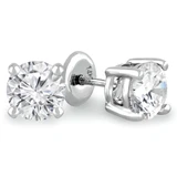 1 CTW Round Diamond 4-Prong Stud Earrings in 14K White Gold (MD240304)