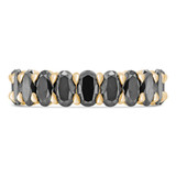 4 4/5 CTW Oval Black Diamond Shared-prong Full Eternity Anniversary Wedding Band Ring in 14K Yellow Gold *Size 6.25 Only* (MD240311)