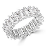 6 2/5 CTW Radiant Lab Created Diamond  Full Eternity Anniversary Wedding Band Ring in 14K White Gold *Size 6.5 Only* (MD240313)