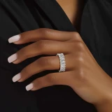 6 2/5 CTW Radiant Lab Created Diamond  Full Eternity Anniversary Wedding Band Ring in 14K White Gold *Size 6.5 Only* (MD240313)