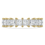 4 1/8 CTW Princess Lab Created Diamond  Full Eternity Anniversary Wedding Band Ring in 14K Yellow Gold *Size 6 Only* (MD240318)