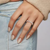 4 3/4 CTW Heart Lab Created Diamond  Full Eternity Anniversary Wedding Band Ring in 14K Rose Gold *Size 6.75 Only* (MD240319)