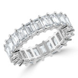 4 4/5 CTW Emerald Lab Created Diamond  Full Eternity Anniversary Wedding Band Ring in 14K White Gold *Size 6 Only* (MD240322)