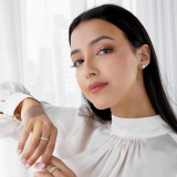 1 1/2 CTW Round Lab Created Diamond  4-Prong Stud Earrings in 14K White Gold (MD240392)