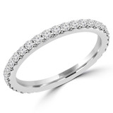 1/2 CTW Round Lab Created Diamond  3/4 Way Semi-Eternity Anniversary Wedding Band Ring in 14K White Gold (MD240417)