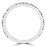 1/2 CTW Round Lab Created Diamond  3/4 Way Semi-Eternity Anniversary Wedding Band Ring in 14K White Gold (MD240417)