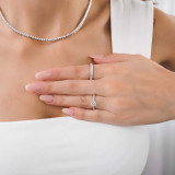 1 2/3 CTW Princess Diamond Shared Prong Solitaire with Accents Engagement Ring in 14K White Gold (MD240421)