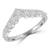 1/2 CTW Round Diamond Tiara Semi-Eternity Anniversary Wedding Band Ring in 14K White Gold (MD240427)