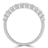 1/2 CTW Round Diamond Tiara Semi-Eternity Anniversary Wedding Band Ring in 14K White Gold (MD240427)