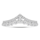 1/2 CTW Round Diamond Tiara Semi-Eternity Anniversary Wedding Band Ring in 14K White Gold (MD240427)