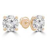 1/2 CTW Round Lab Created Diamond  4-Prong Stud Earrings in 14K Yellow Gold (MD240428)