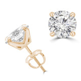 1/2 CTW Round Lab Created Diamond  4-Prong Stud Earrings in 14K Yellow Gold (MD240429)