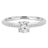 3/5 CTW Round Diamond Solitaire with Accents Engagement Ring in 14K White Gold (MD240440)