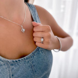 1 1/3 CTW Round Lab Created Diamond  Vintage Two-row Floral Halo Engagement Ring in 14K White Gold with Accents (MD240448)