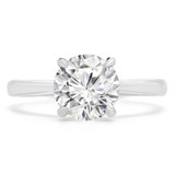 1/2 CT Round Lab Created Diamond  Cathedral Solitaire Engagement Ring in 14K White Gold (MD240451)