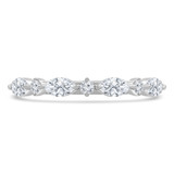 3/5 CTW Marquise Lab Created Diamond  Alternating Round Lab Created Diamond Shared Prong Semi-Eternity Anniversary Wedding Band Ring in 14K White Gold (MD240454)