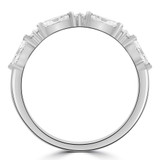 3/5 CTW Marquise Lab Created Diamond  Alternating Round Lab Created Diamond Shared Prong Semi-Eternity Anniversary Wedding Band Ring in 14K White Gold (MD240454)