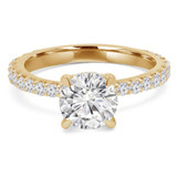 1 3/4 CTW Round Lab Created Diamond  Shared Prong Hidden Halo Solitaire with Accents Engagement Ring in 14K Yellow Gold (MD240457)