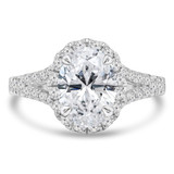 2 5/8 CTW Oval Lab Created Diamond  Split-shank Halo Engagement Ring in 18K White Gold (MD250003)