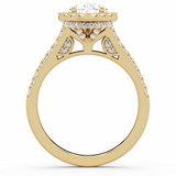 2 2/5 CTW Pear Lab Created Diamond  Cathedral Split-Shank Pear Halo Engagement Ring in 14K Yellow Gold with Accents (MD250007)